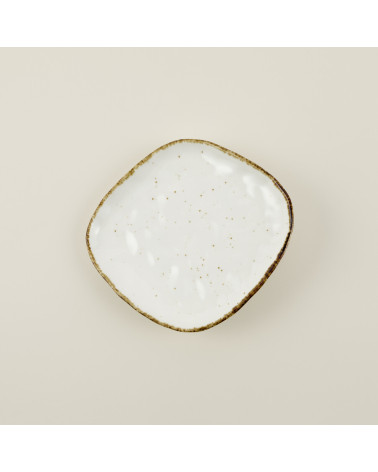 Plato cuadrado vajilla colección Craft Nature Crema de Eurodra en Valladolid