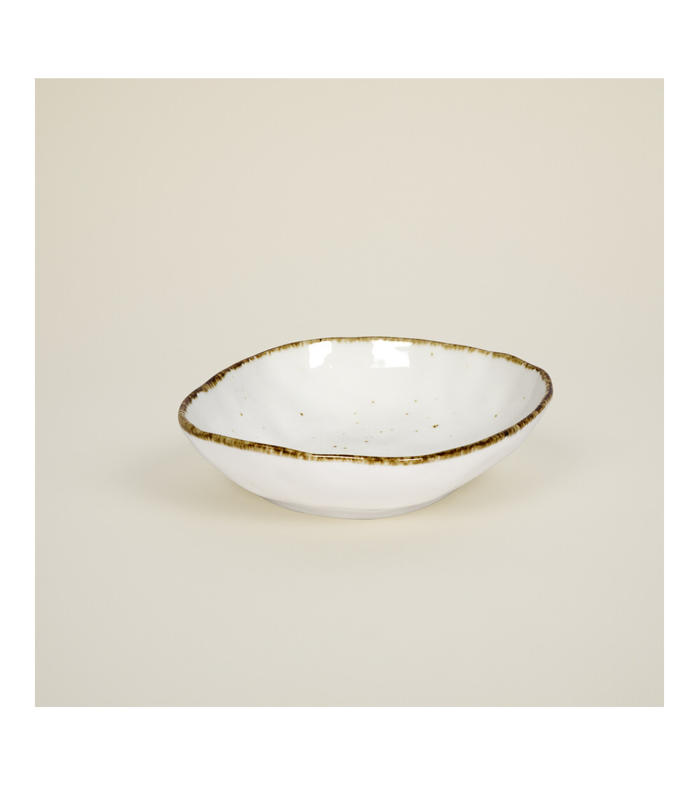 Bol cuadrado vajilla colección Craft Nature Crema de Eurodra en Valladolid