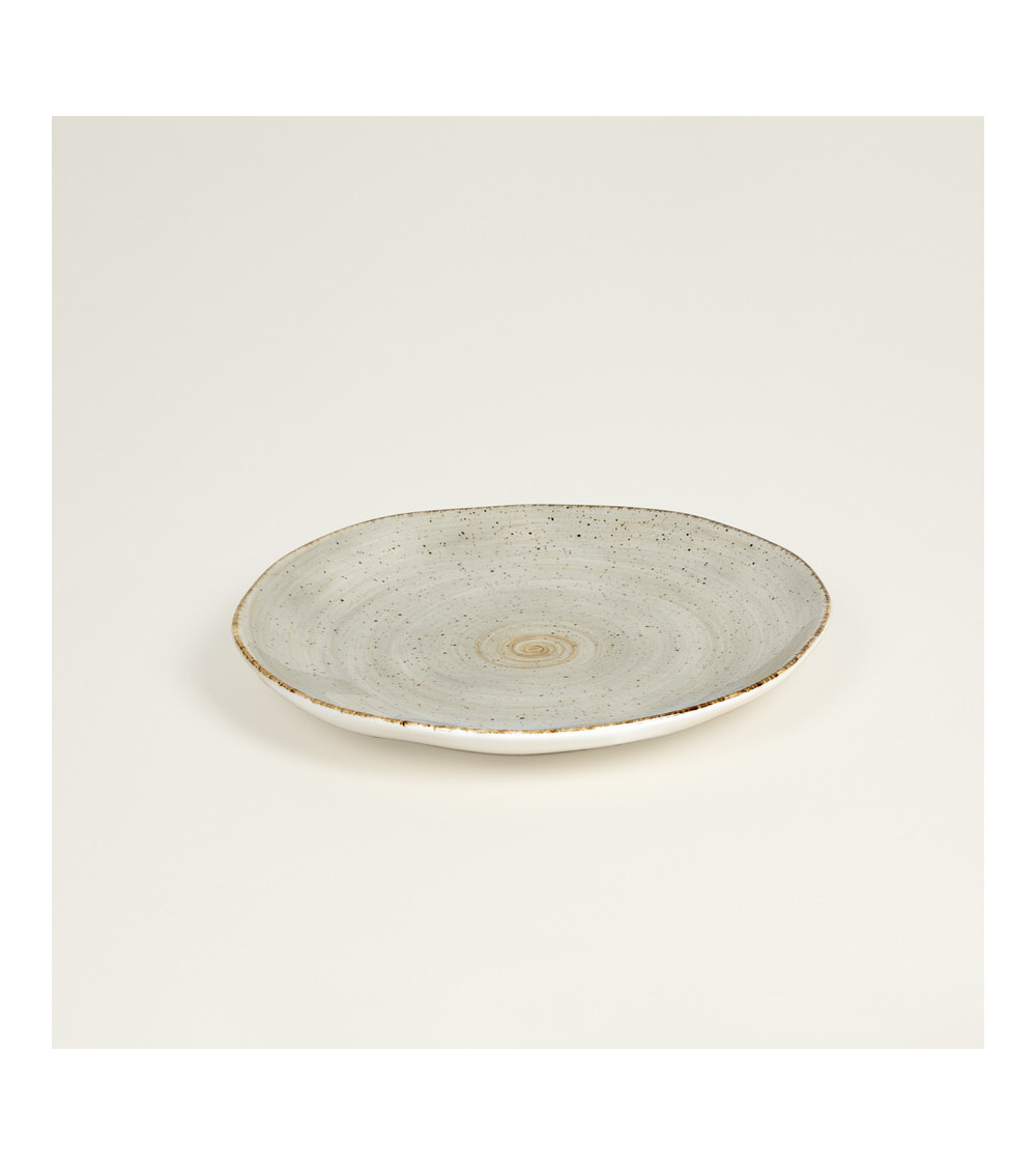 Plato llano vajilla colección Craft Nature Grey de Eurodra en Valladolid
