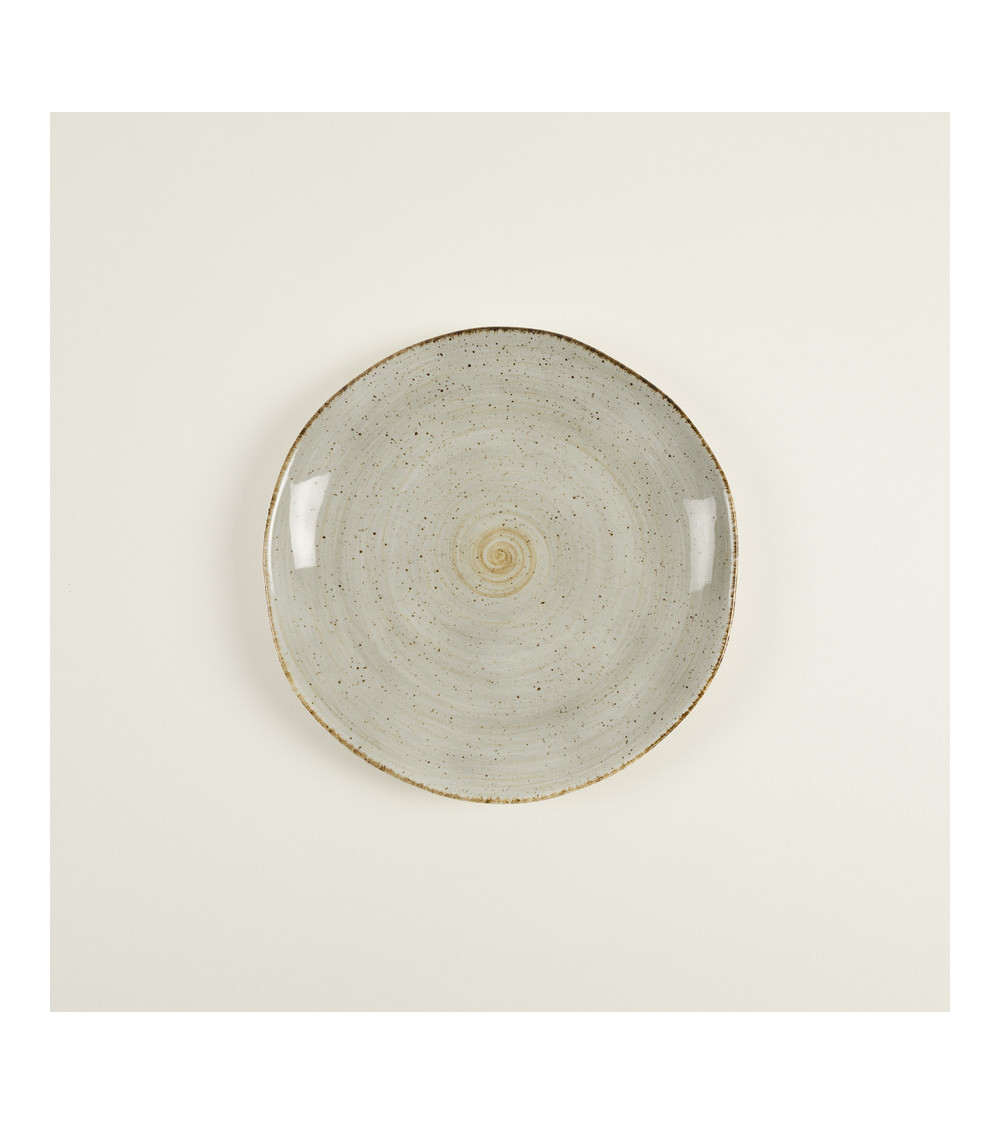 Plato llano vajilla colección Craft Nature Grey de Eurodra en Valladolid