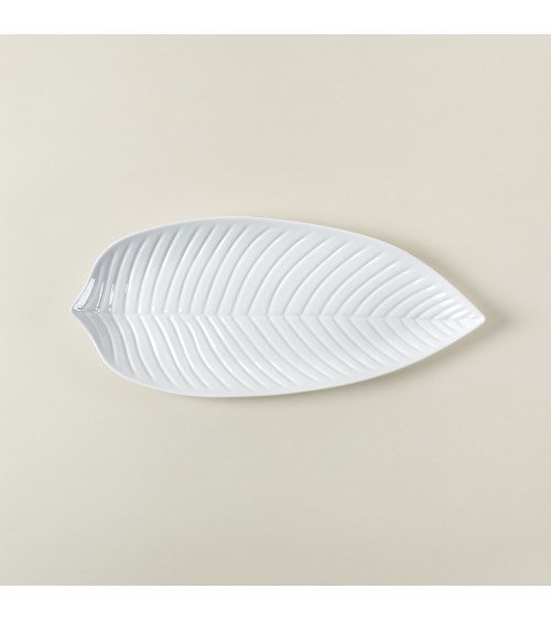 Plato hoja blanco | White...