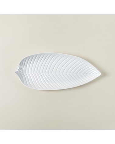 Plato hoja blanco | White leafy plate