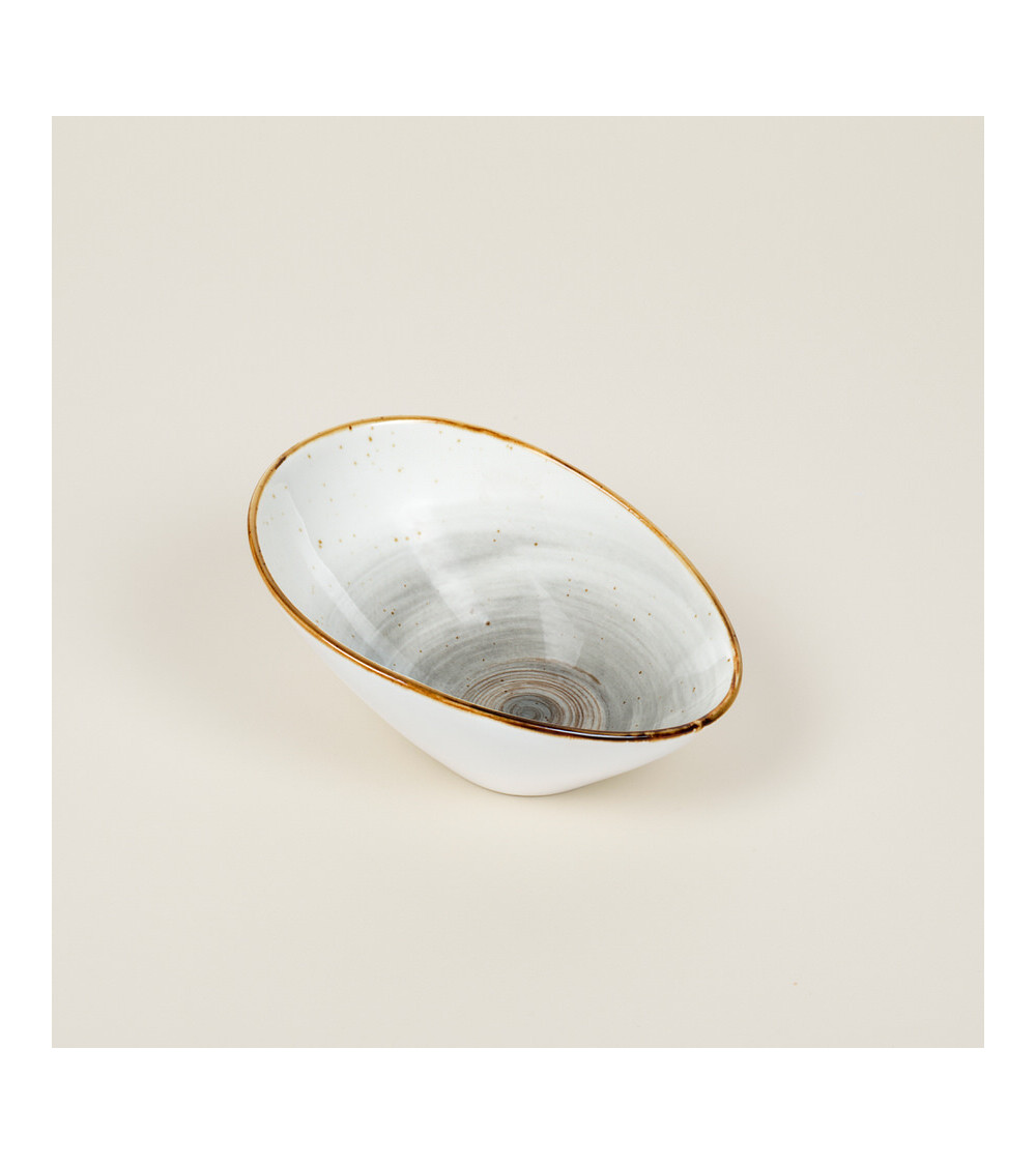 Bol inclinado vajilla colección Craft Galaxy Grey de Eurodra en Valladolid