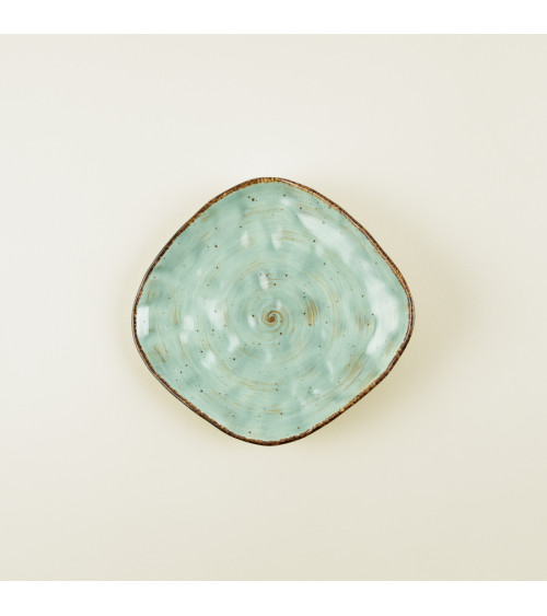 Plato cuadrado vajilla colección Craft Nature Green de Eurodra en Valladolid