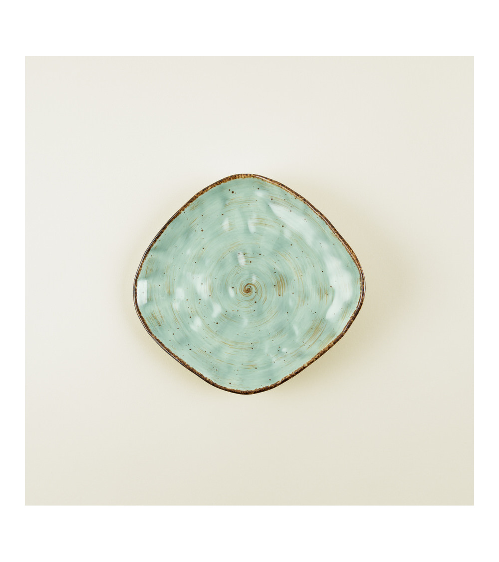 Plato cuadrado vajilla colección Craft Nature Green de Eurodra en Valladolid