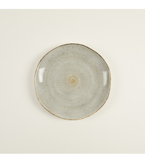 Plato llano vajilla colección Craft Nature Grey de Eurodra en Valladolid