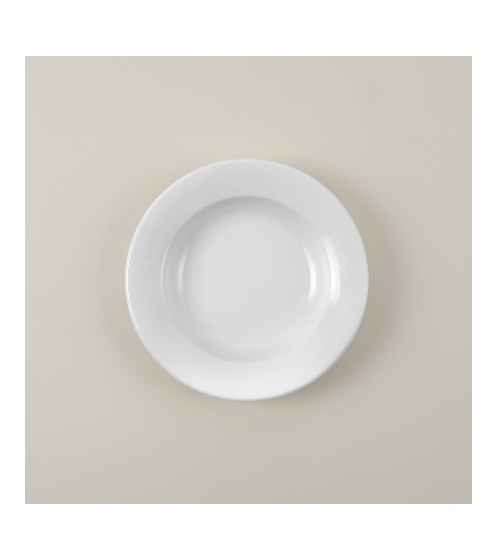 Plato hondo vajilla colección High White Básico de Eurodra en Valladolid