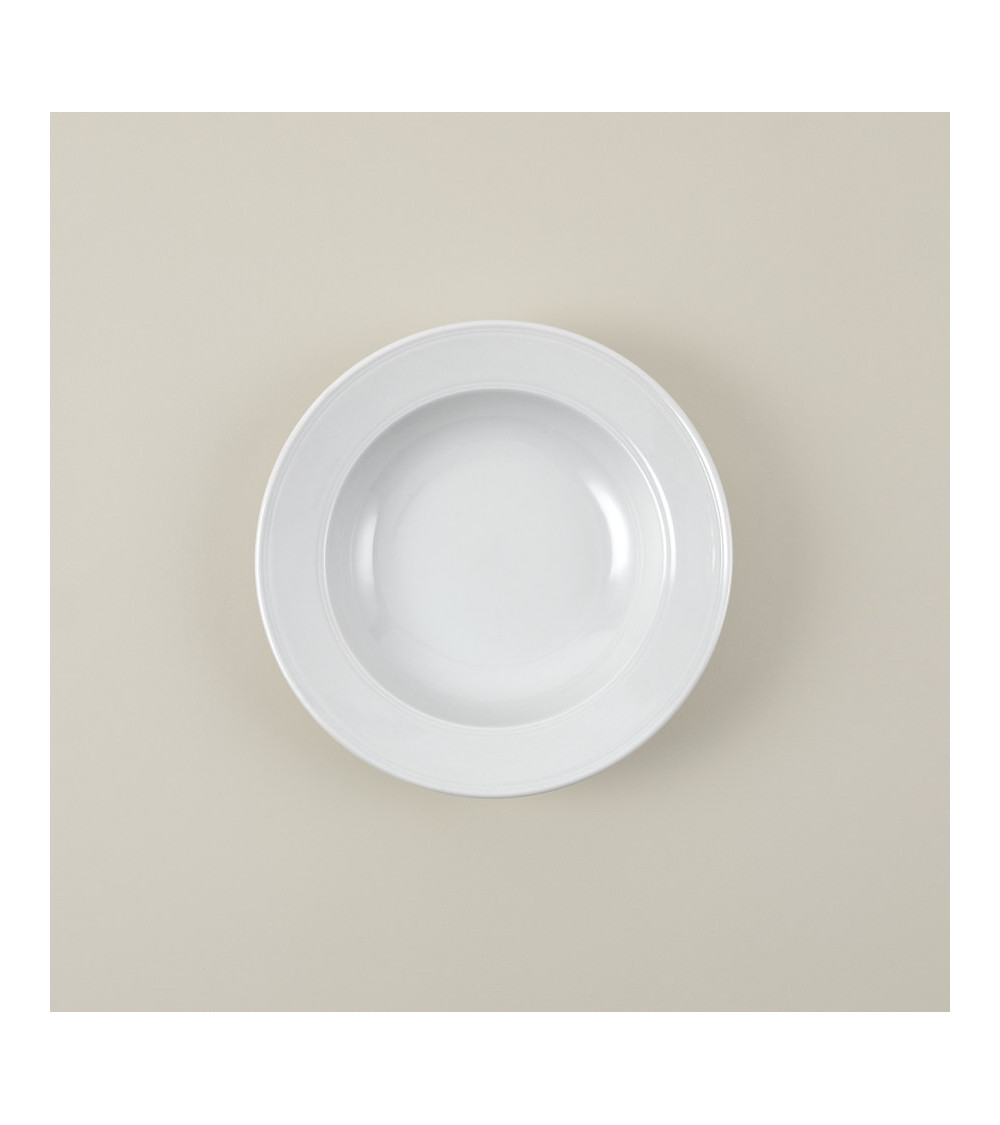 Plato hondo vajilla colección High White Francés de Eurodra en Valladolid