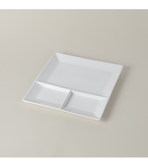 Plato X3 vajilla colección High White Complementos de Eurodra en Valladolid