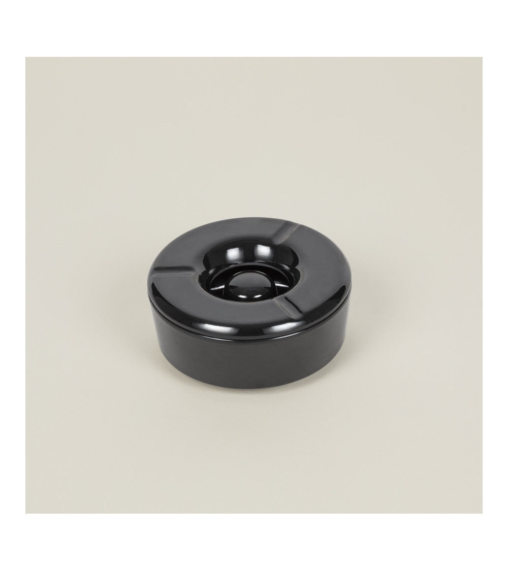 Cenicero negro brillo vajilla colección Melamina de Eurodra en Valladolid